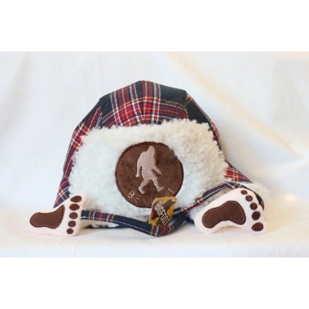 Believe Bigfoot Toastie Big Foot Winter Bomber Hat One Size Plaid Fleece Lined